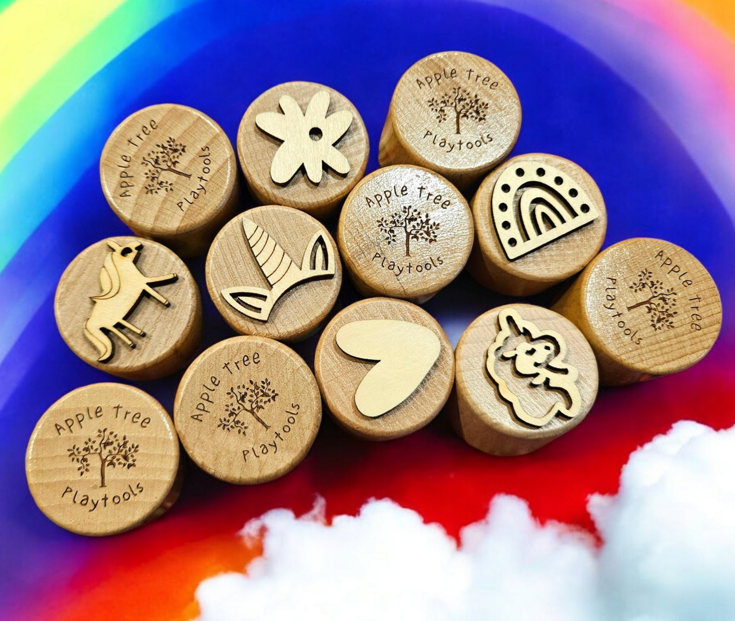 Wooden Dough Theme Stamp Set – (Set of 6)