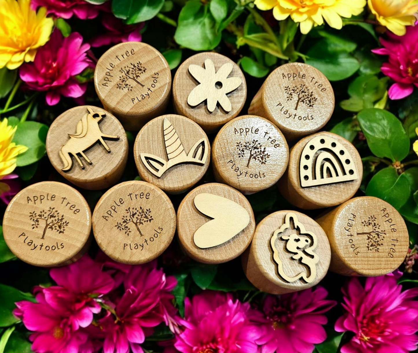 Wooden Dough Theme Stamp Set – (Set of 6)