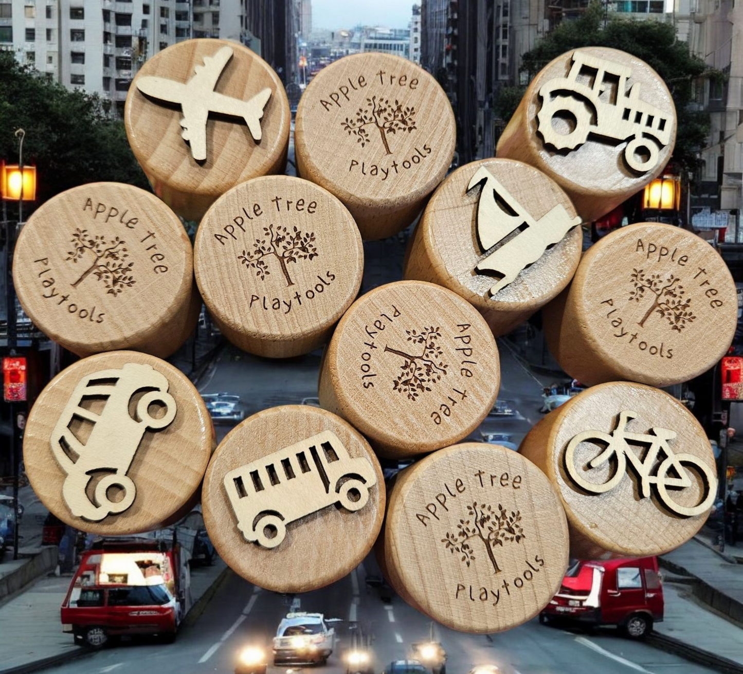 Wooden Dough Theme Stamp Set – (Set of 6)