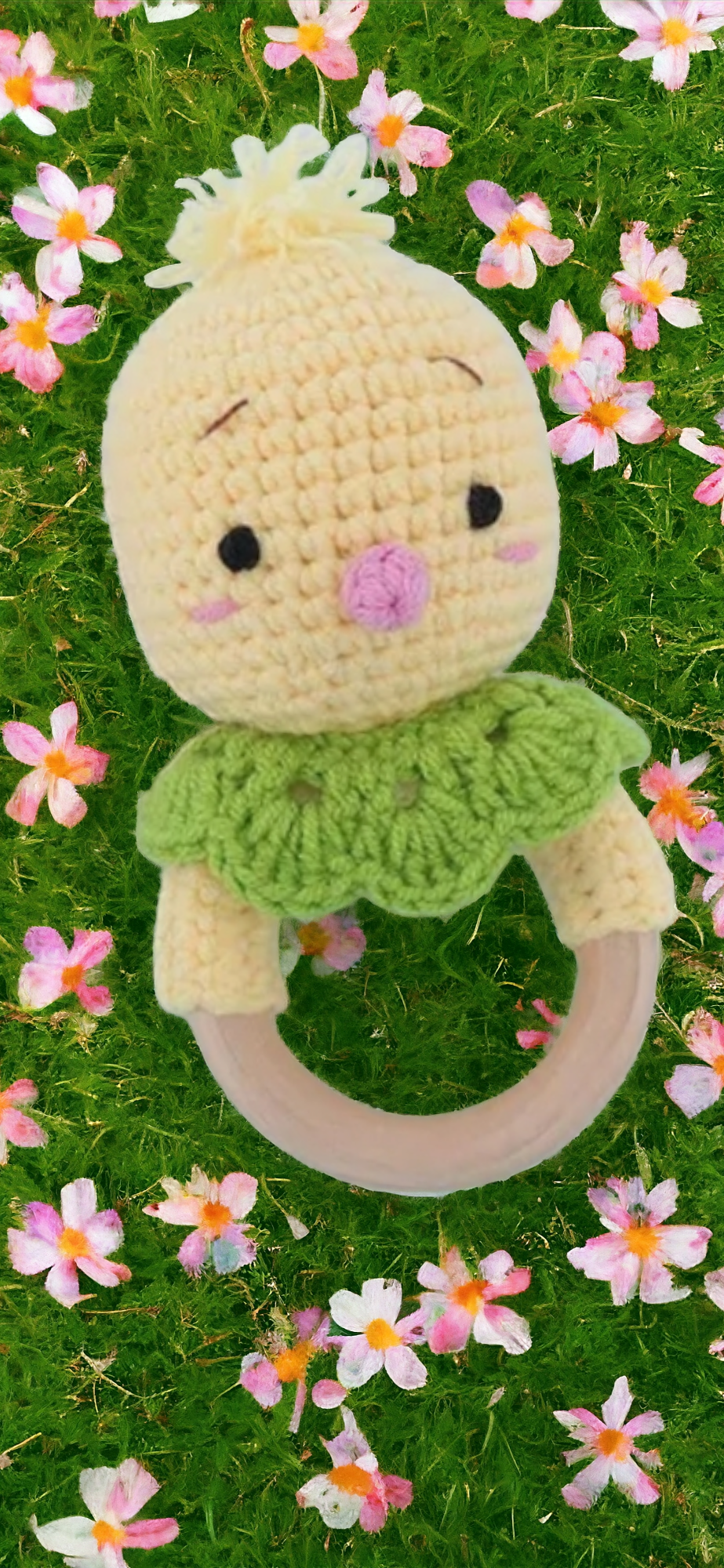 Top Seller! Handmade Wooden Crochet Baby Rattles