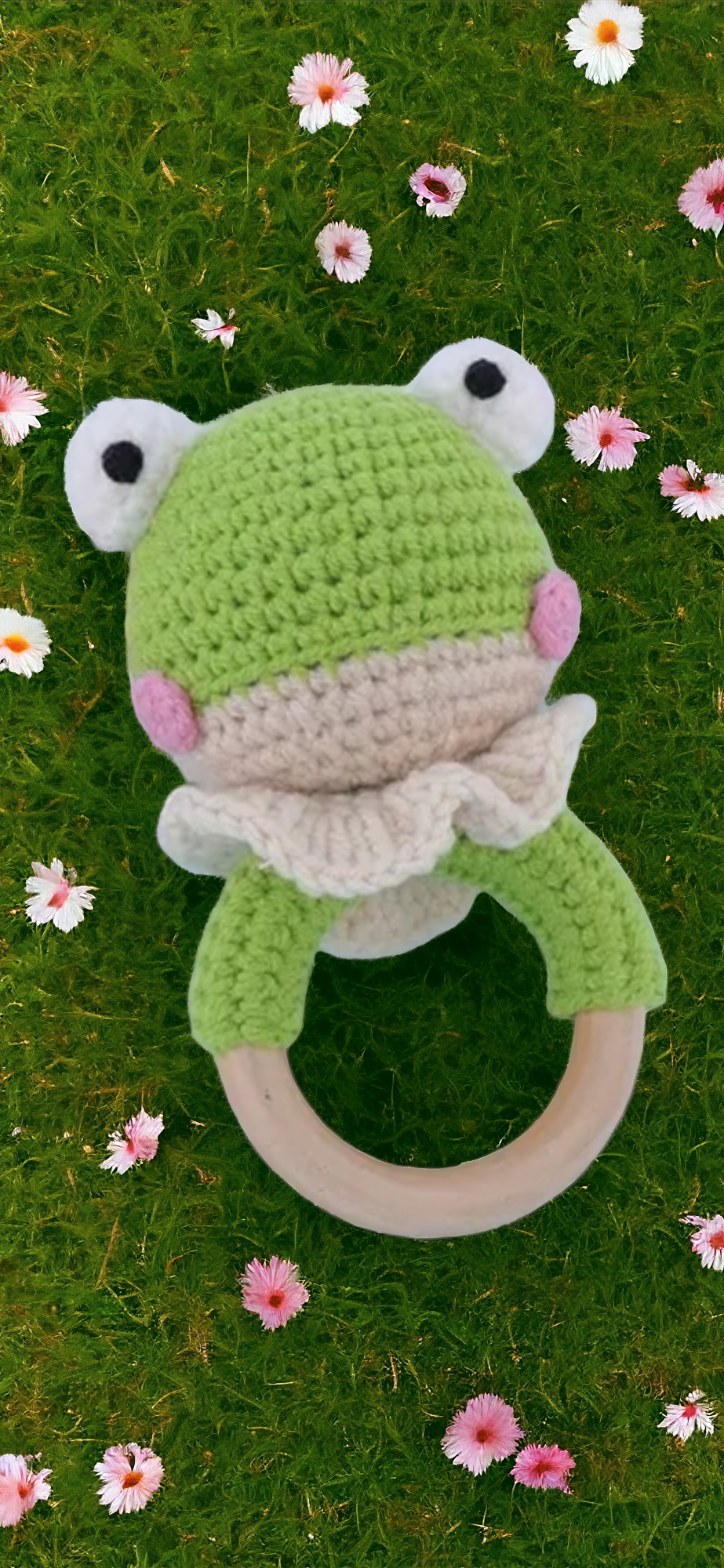 Top Seller! Handmade Wooden Crochet Baby Rattles