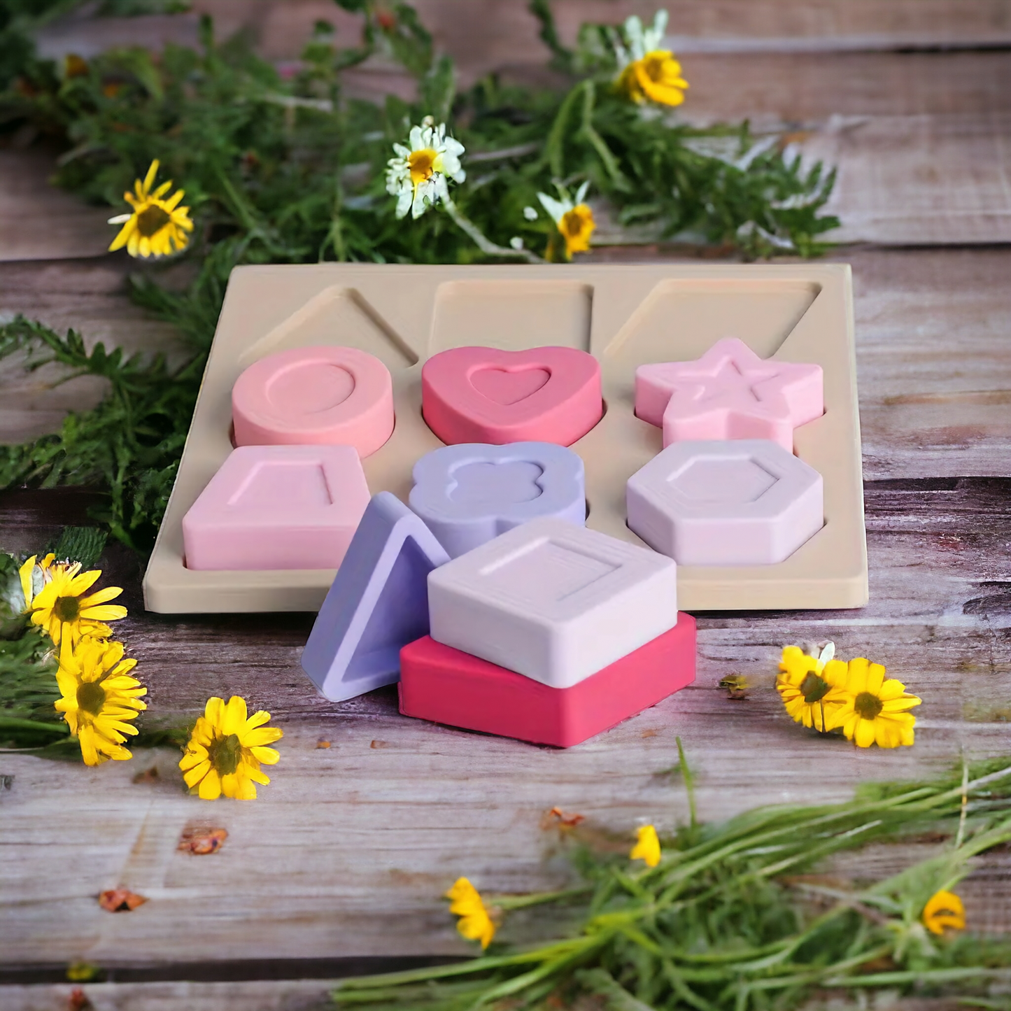 Silicone 9 Piece Shape Puzzle