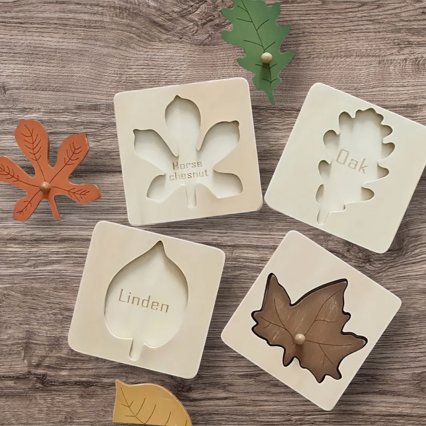 Christmas Countdown Sale Price! Montessori Leaf Puzzle Toy - 4 pieces