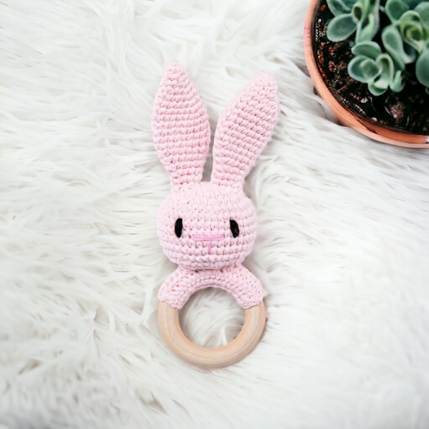 Top Seller! Handmade Wooden Crochet Baby Rattles