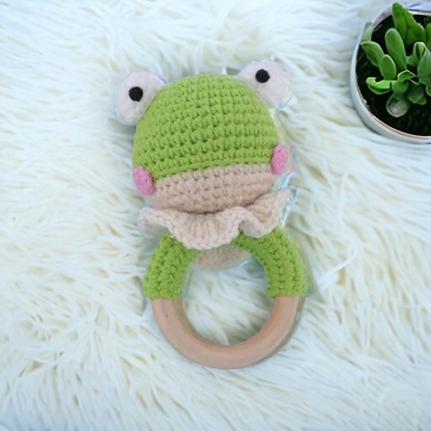 Top Seller! Handmade Wooden Crochet Baby Rattles