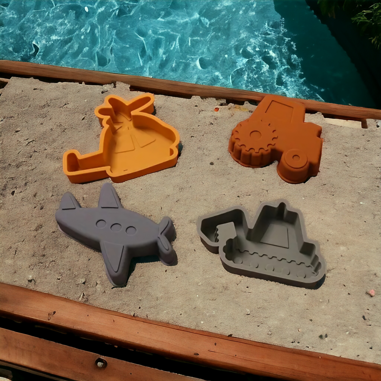 Eco-Friendly Silicone Sand Mold Set - Transportation Themed