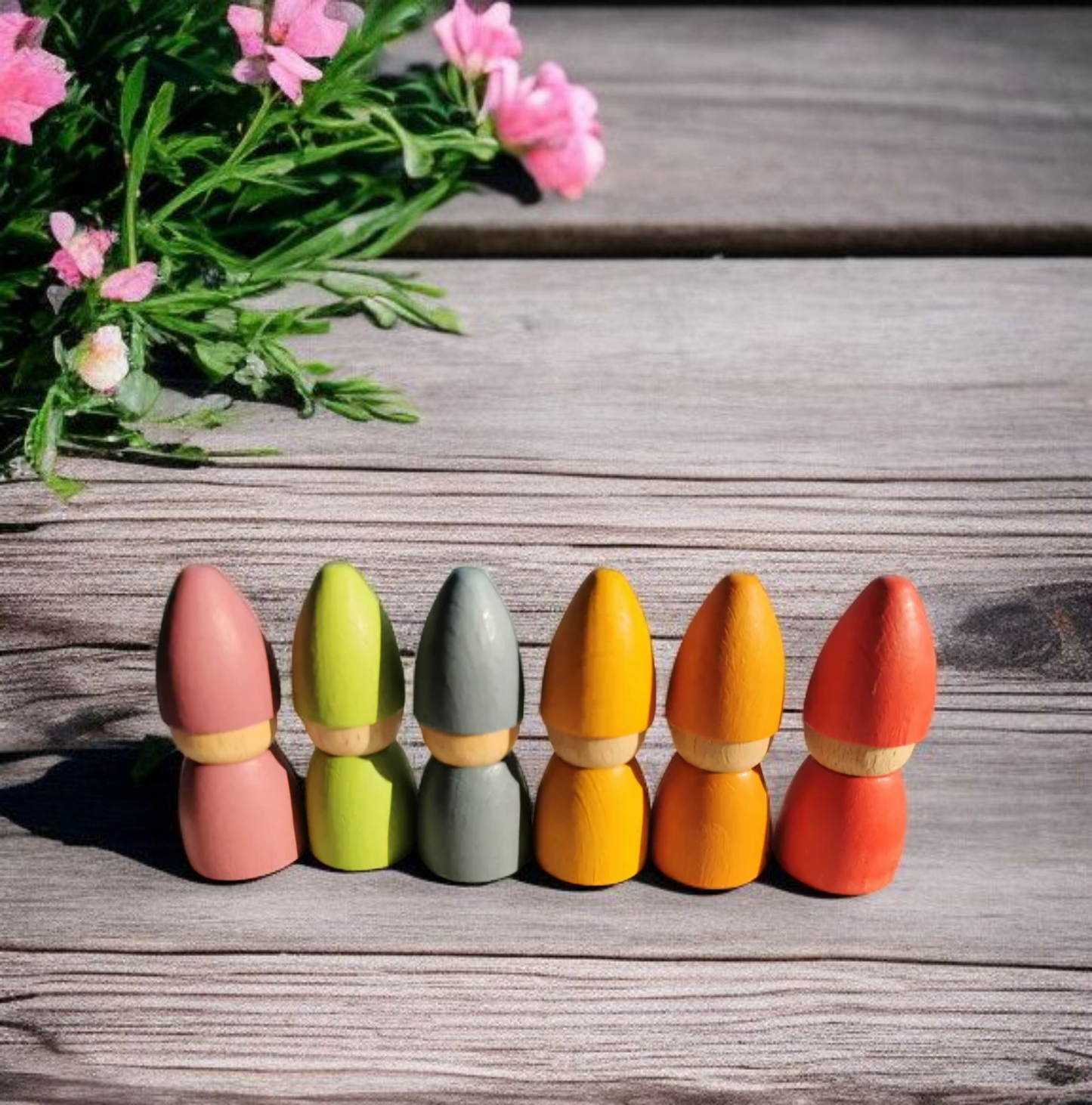 6 Piece Peg Doll Gnomes Set