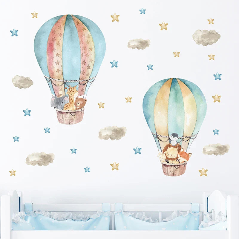 Watercolor Cartoon Animals Wall Stickers