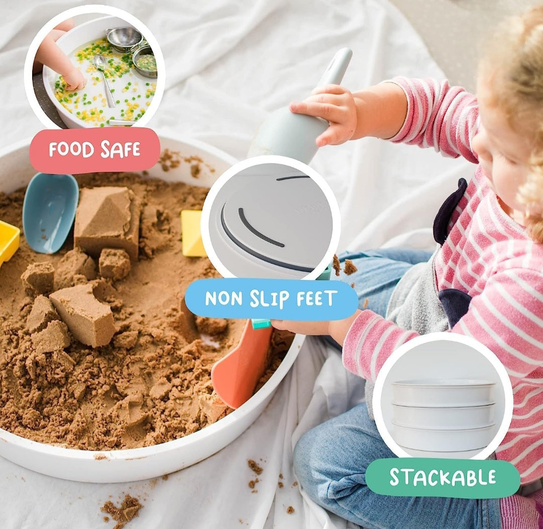 Messeage Us About a Bundle that includes our PlayTray & All Tools! Sensory Bin with Lid and Removable Inserts - Play Tray