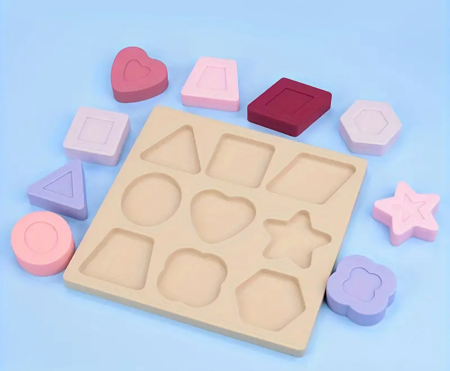 Silicone 9 Piece Shape Puzzle