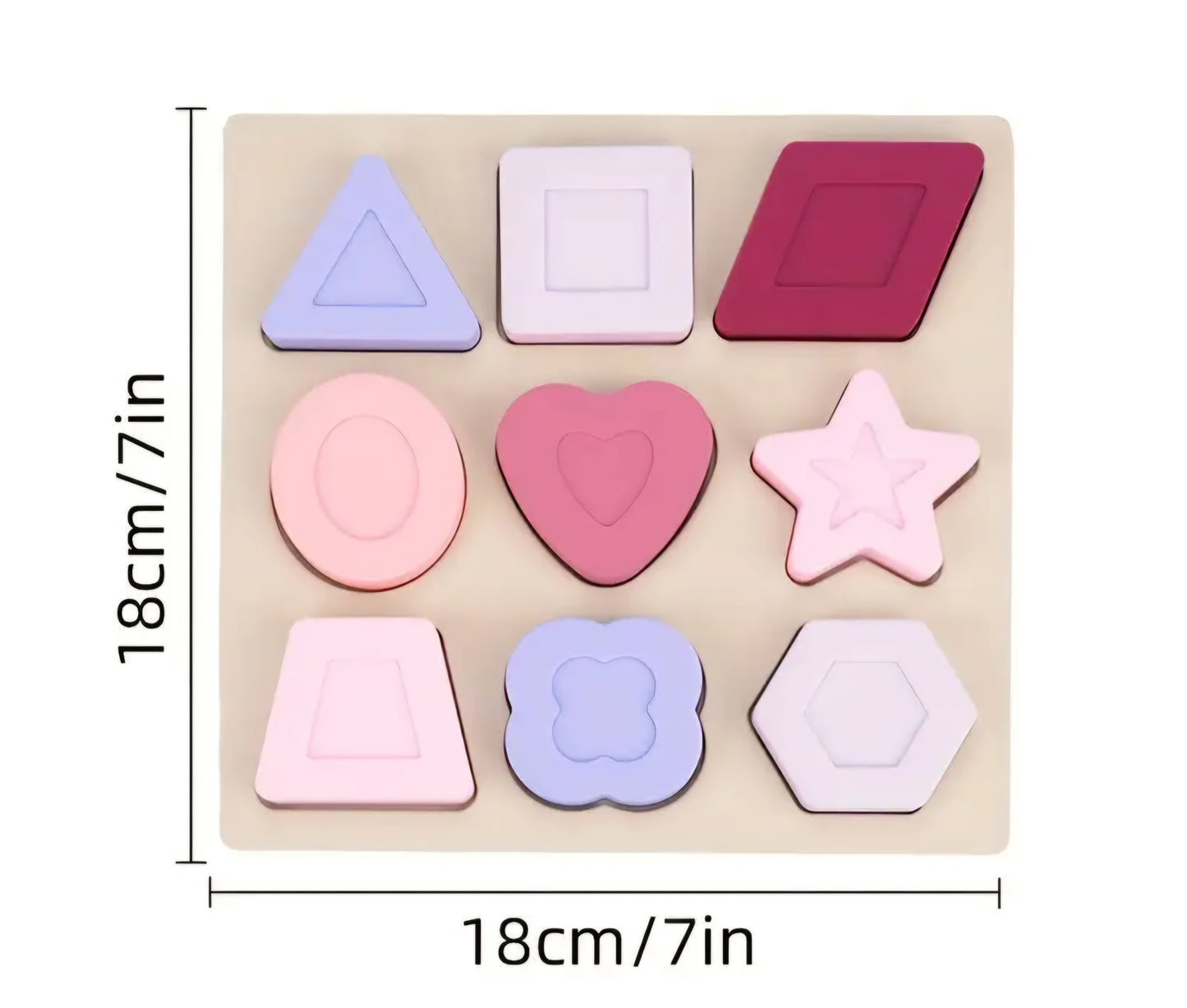 Silicone 9 Piece Shape Puzzle