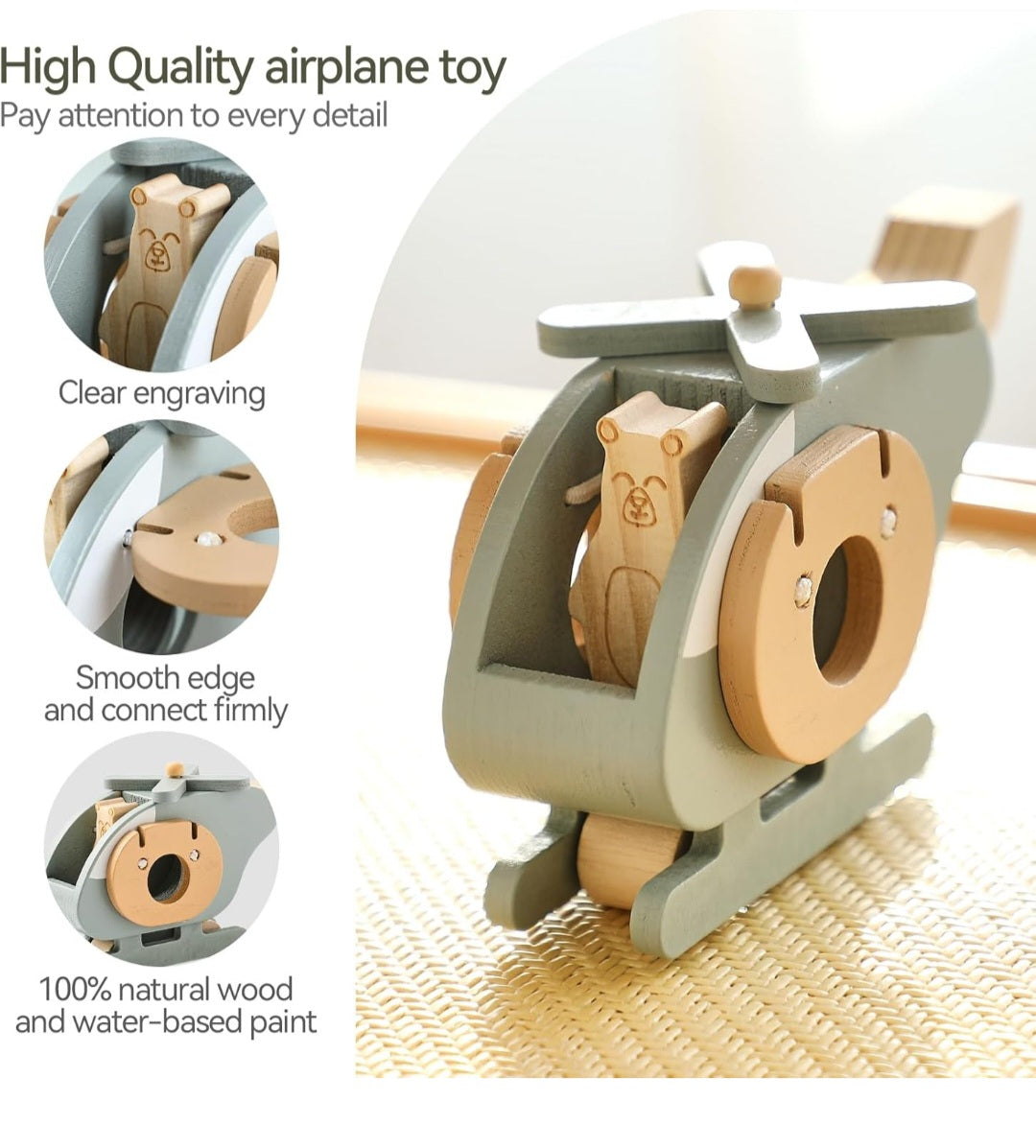 Christmas Countdown Sale Price! Wooden Helicopter Toy