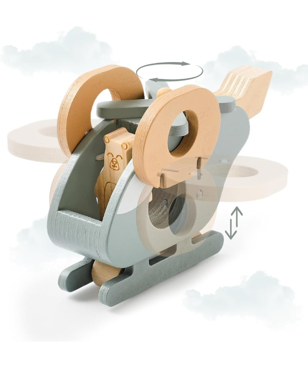 Christmas Countdown Sale Price! Wooden Helicopter Toy