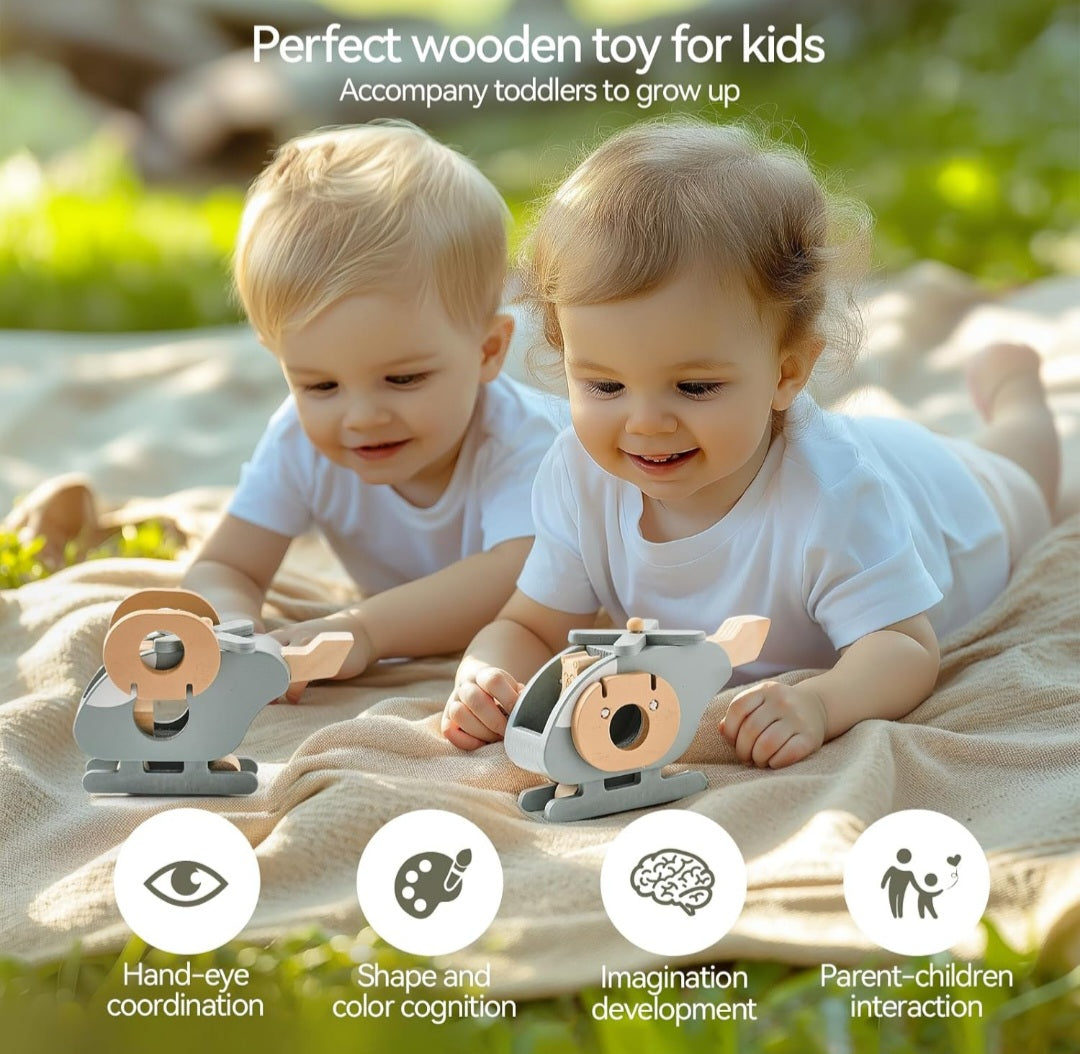 Christmas Countdown Sale Price! Wooden Helicopter Toy