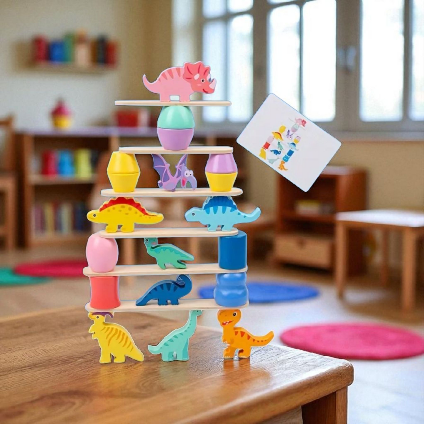 Montessori Dinosaur Stacking & Balancing Toy Set