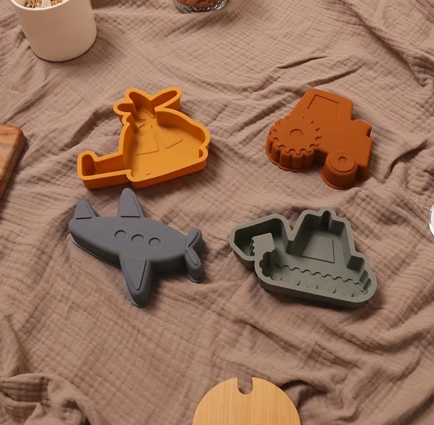Eco-Friendly Silicone Sand Mold Set - Transportation Themed
