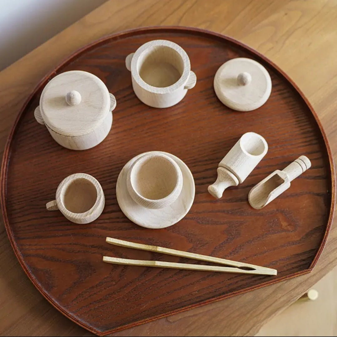 Wooden Sensory Bin Tools – Montessori Pouring, Scooping & Transfer Set for Toddlers 3+