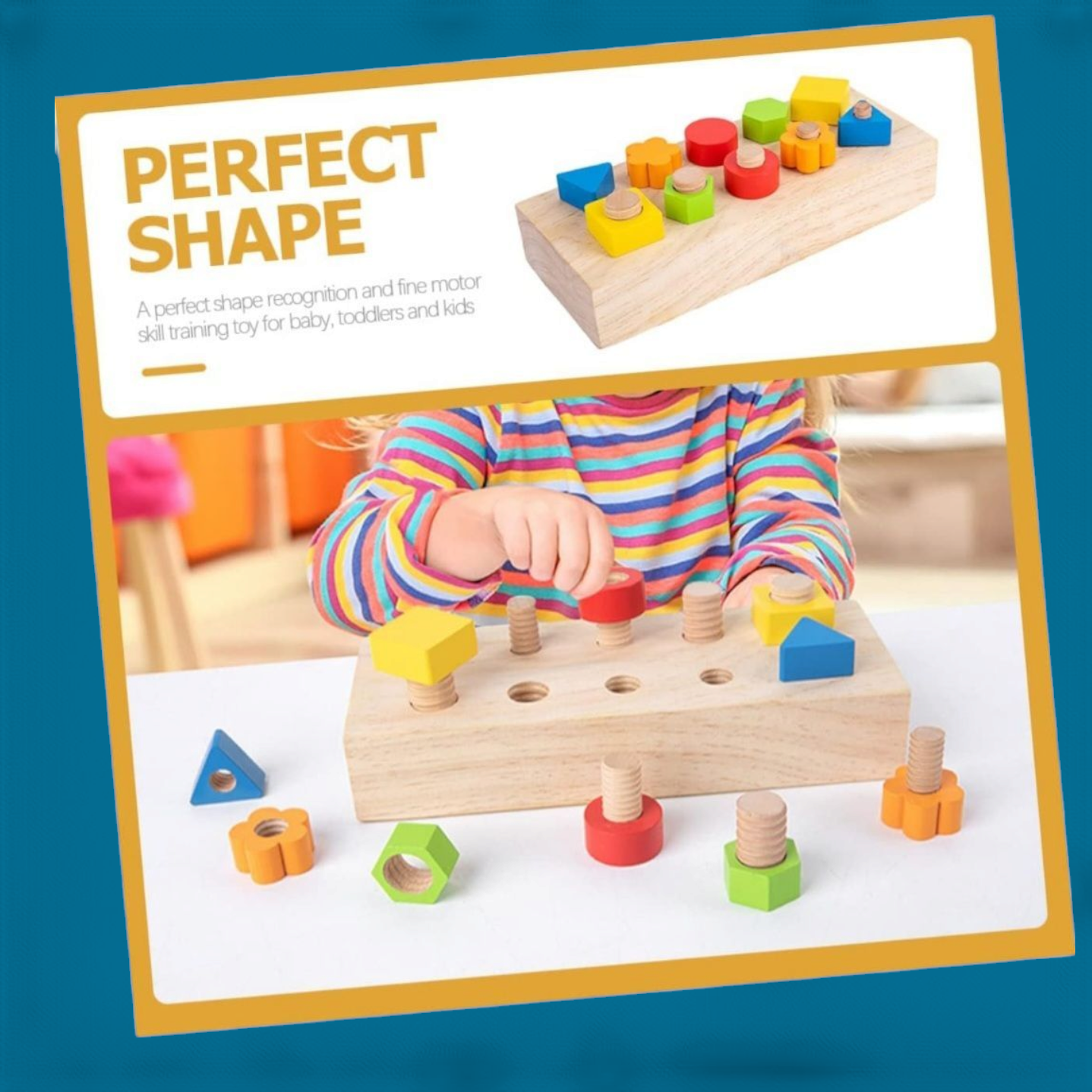 Montessori Wooden Nut & Bolts Toy