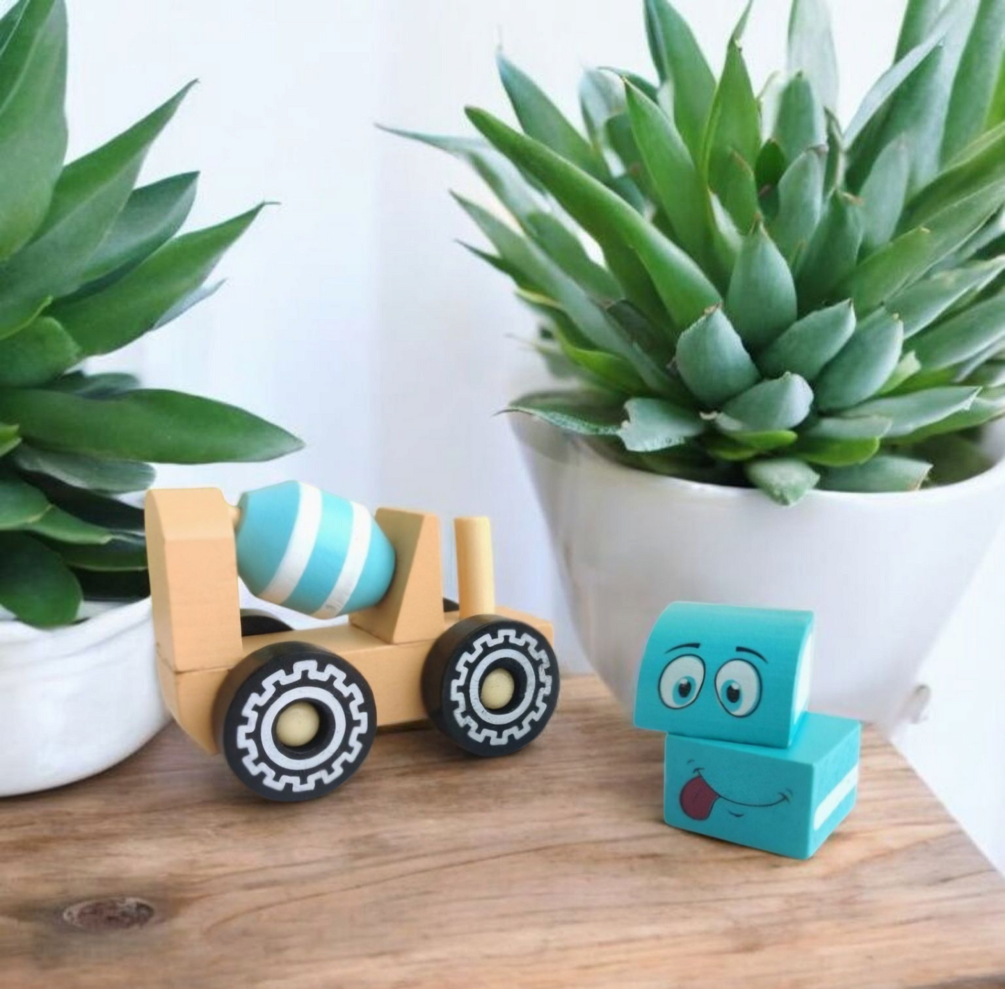 Handmade Wooden Toy Truck Set of 4