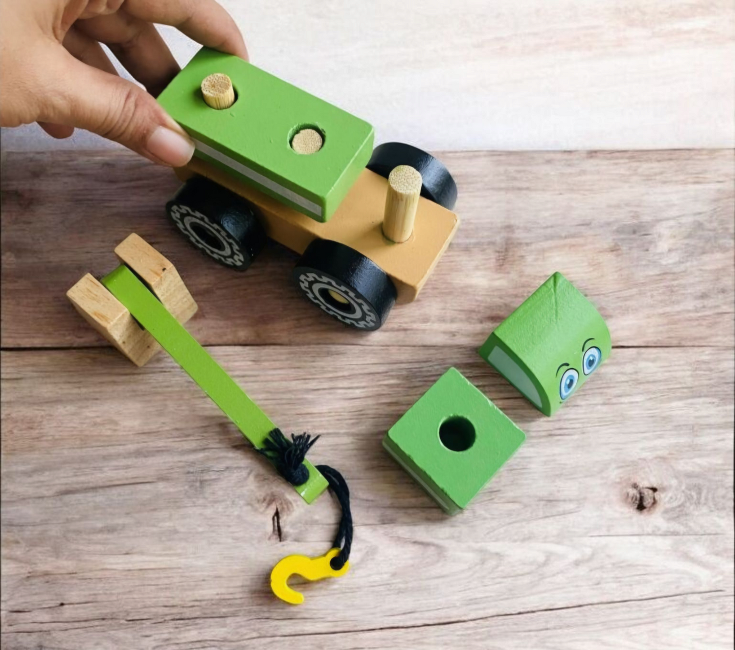 Handmade Wooden Toy Truck Set of 4