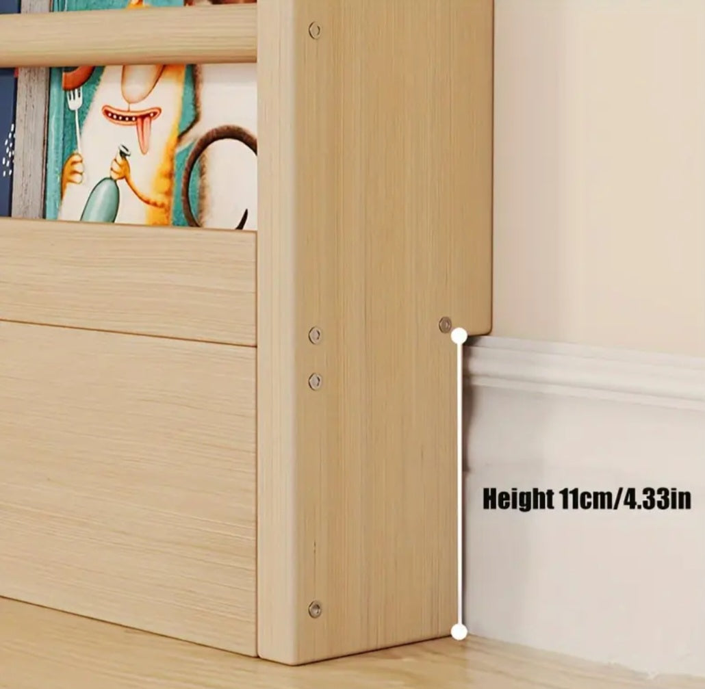 Wall-Mounted Wooden Bookshelf