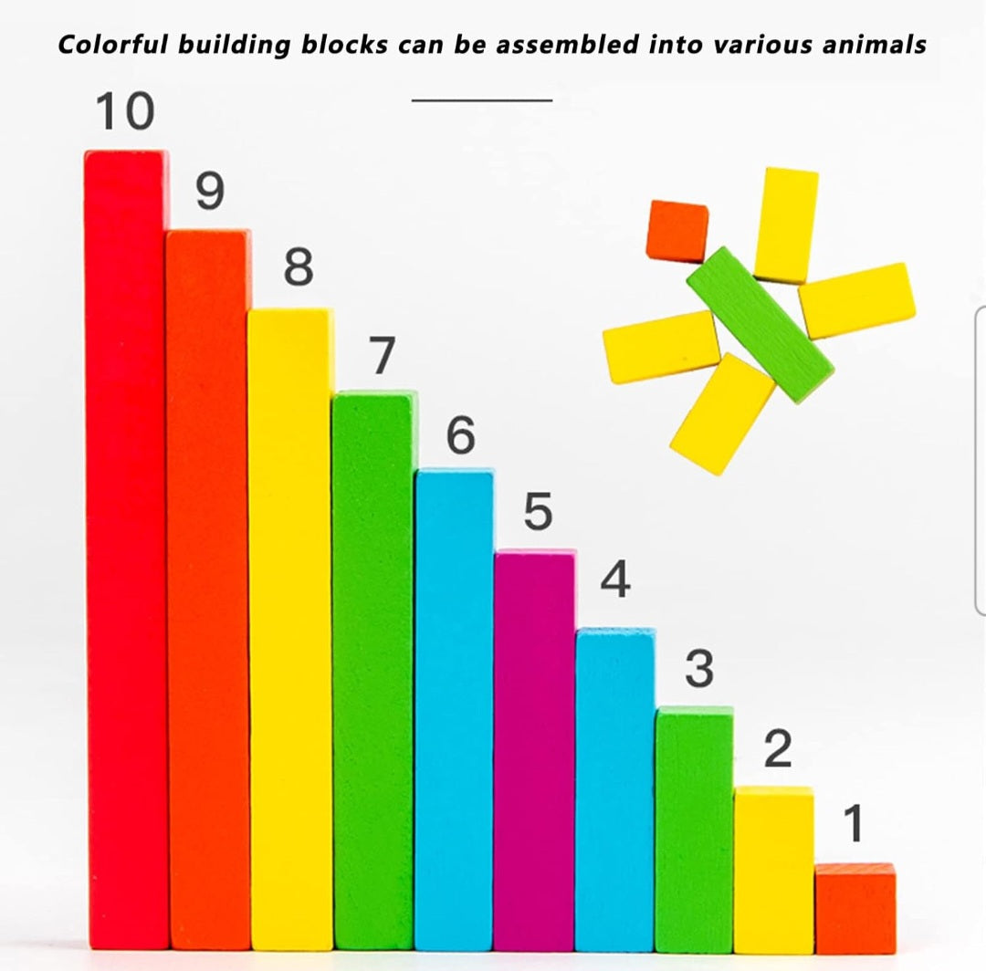 Montessori Math Number Rods – Brightly Colored Wooden Counting Sticks