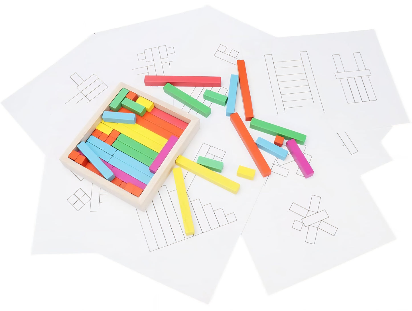 Montessori Math Number Rods – Brightly Colored Wooden Counting Sticks