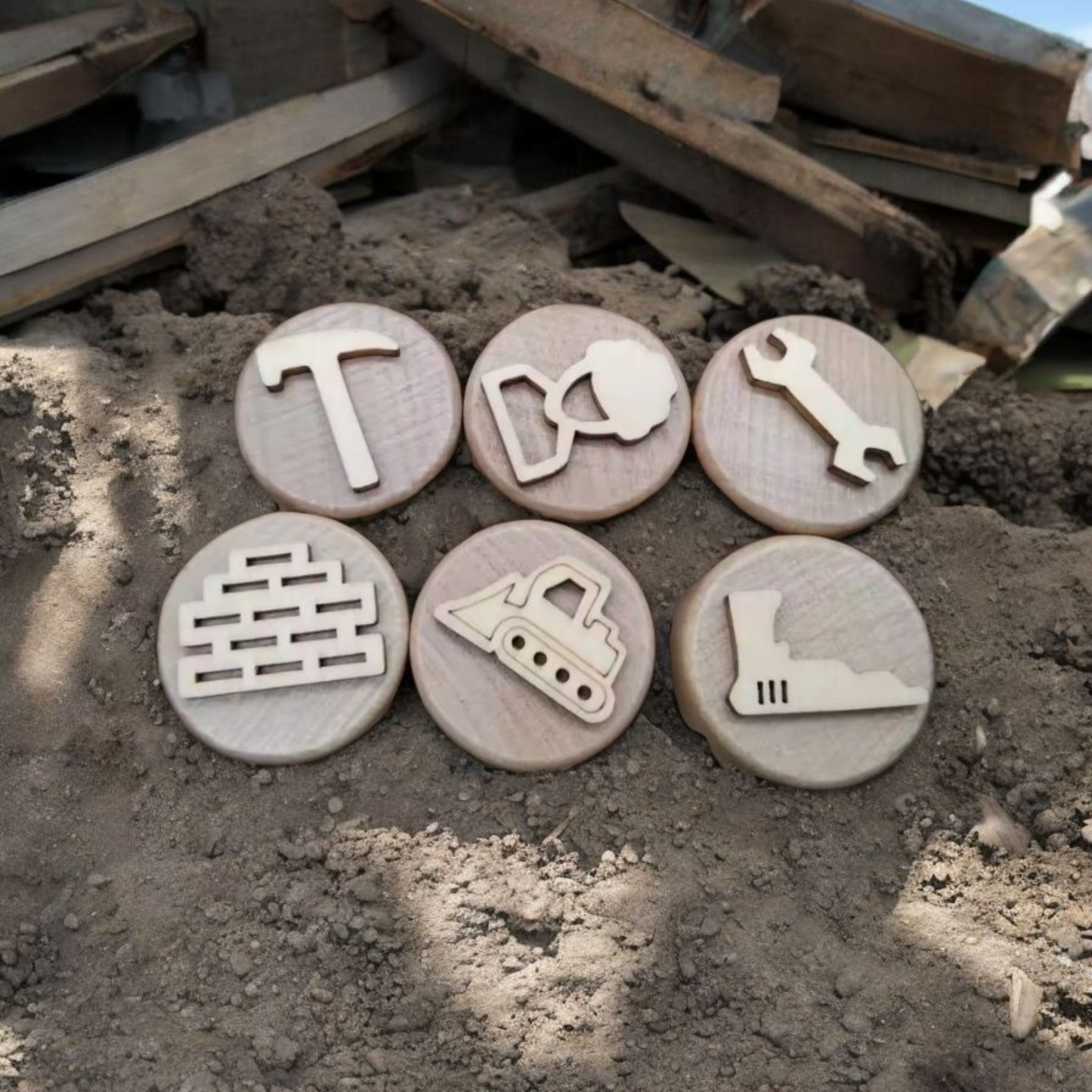Wooden Dough Theme Stamp Set – (Set of 6)