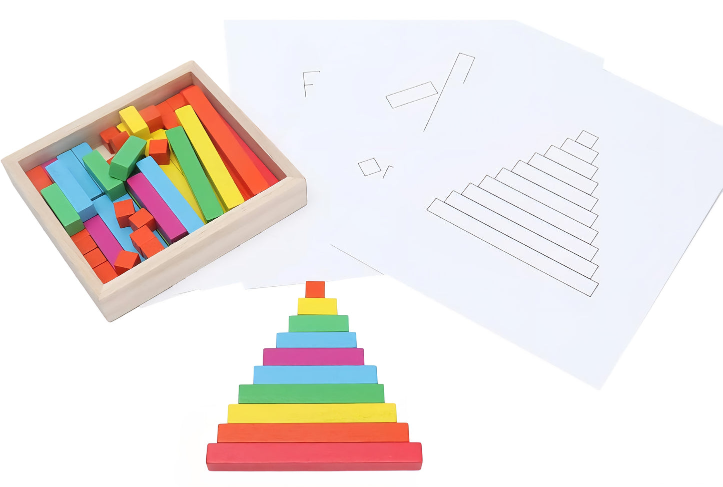 Montessori Math Number Rods – Brightly Colored Wooden Counting Sticks