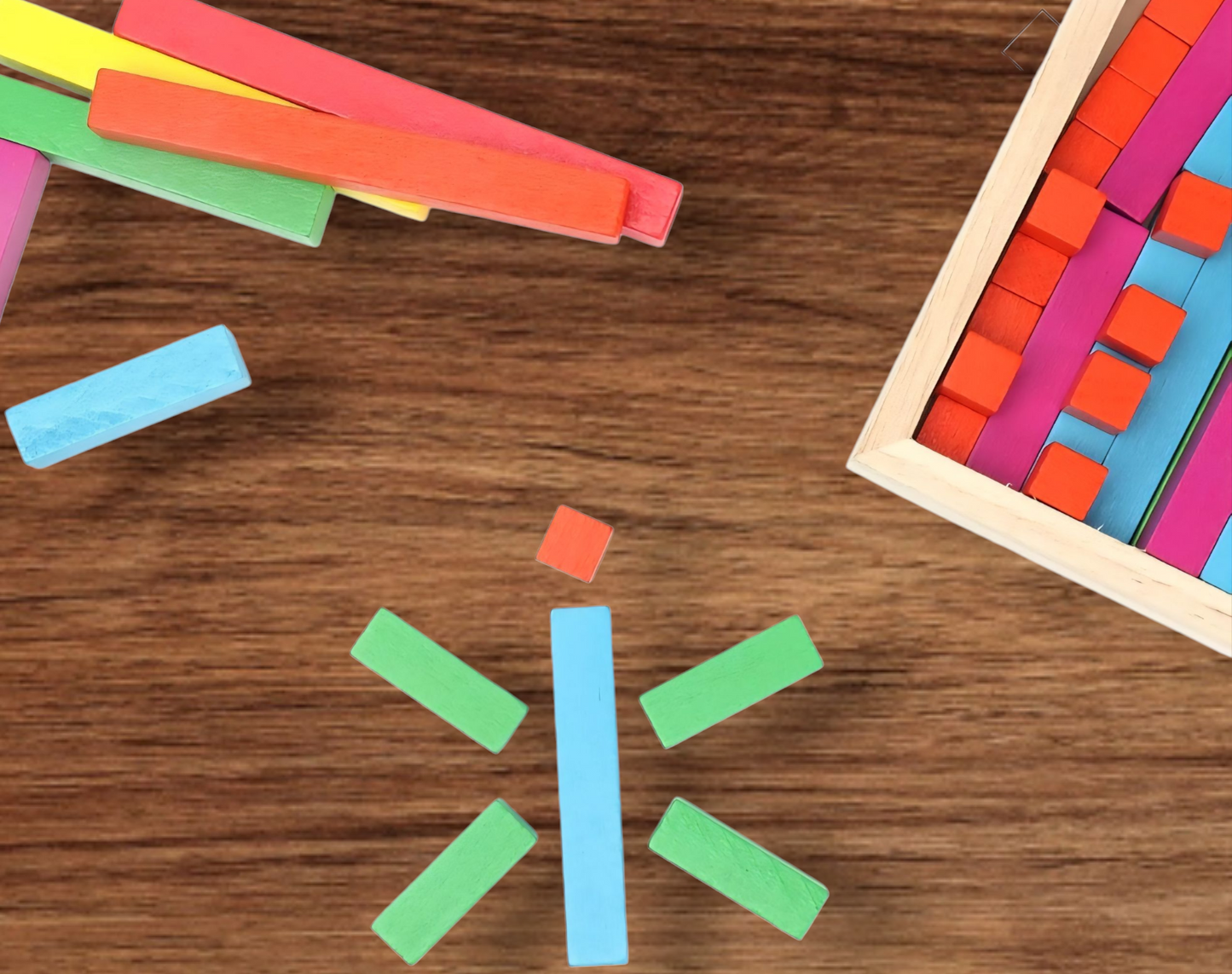 Montessori Math Number Rods – Brightly Colored Wooden Counting Sticks