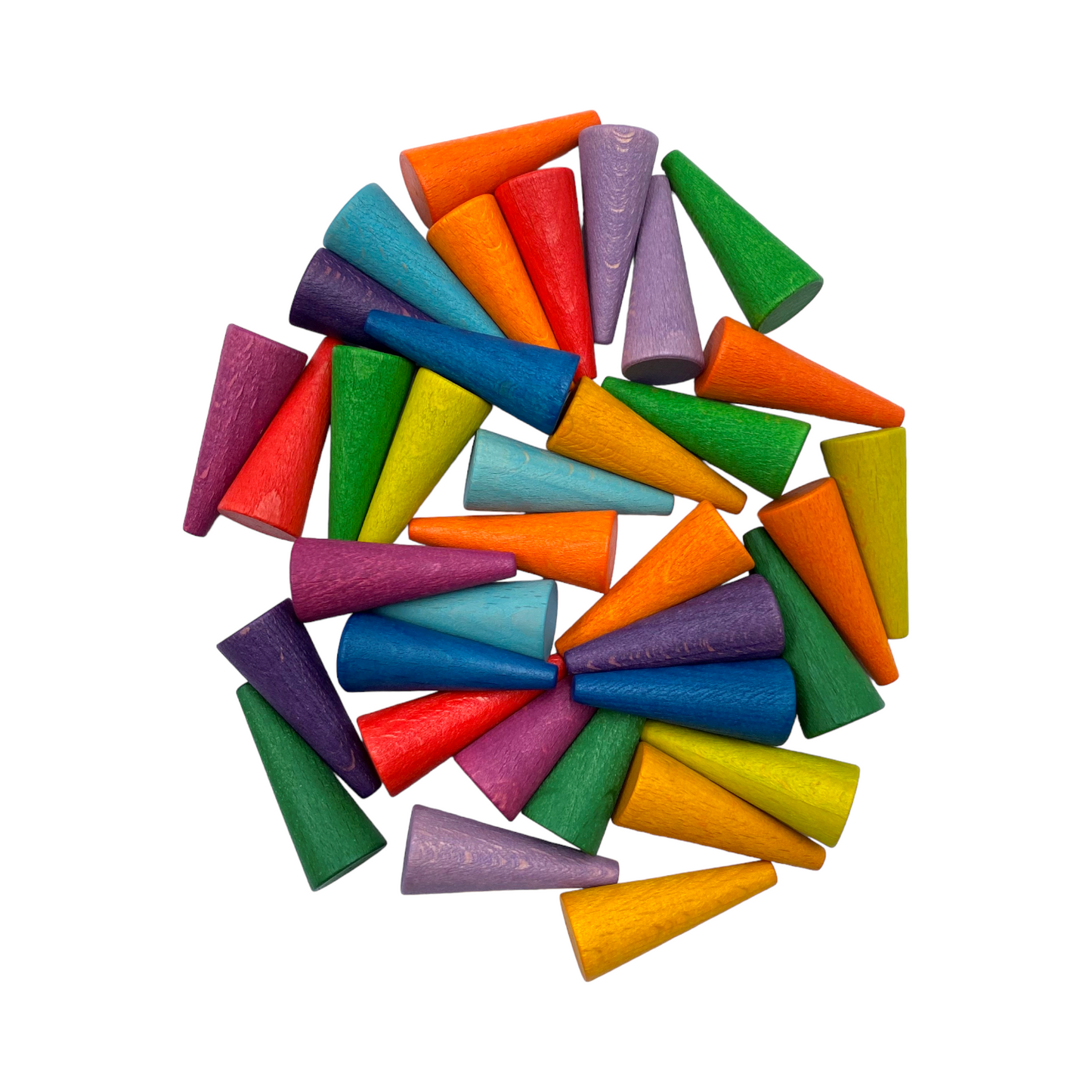 **Pre-order (Ships in 2-3 Weeks)**36 Pieces Colored Wooden Mandala Rainbow Loose Parts