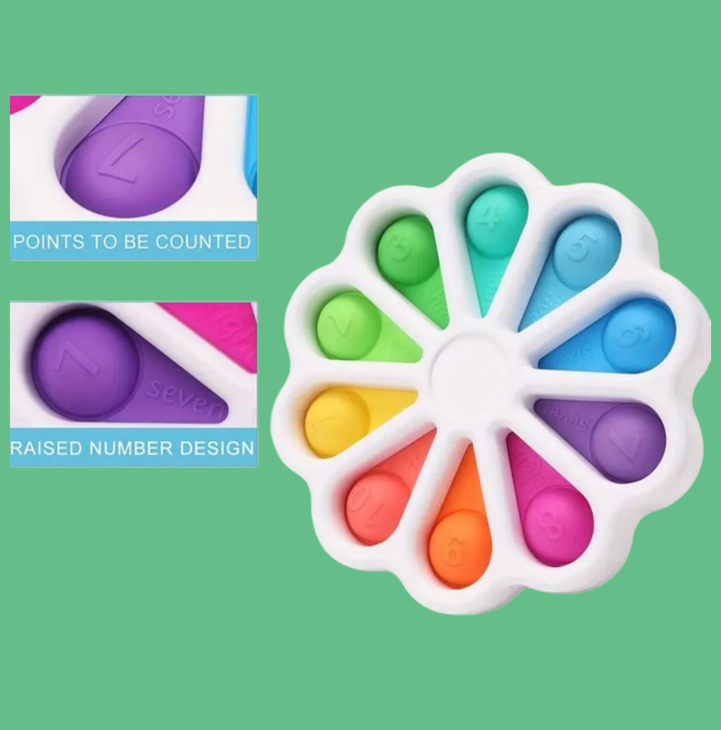 🌈 Pop Fidget Number Sensory Toy – 5.7” Learning Bubble Board 🧠