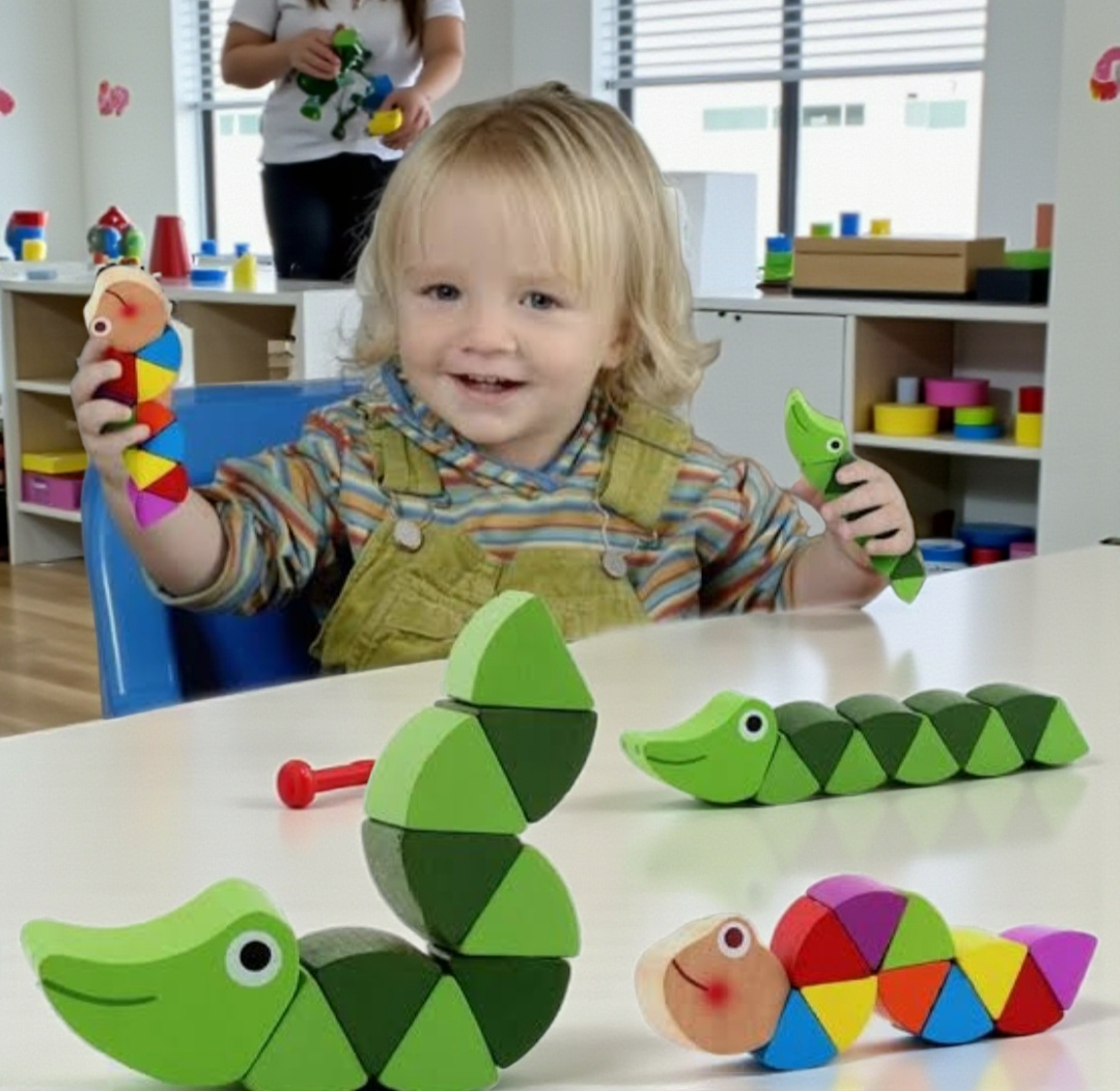 Wooden Twist & Turn Crocodile & Caterpillar Fidget Toy