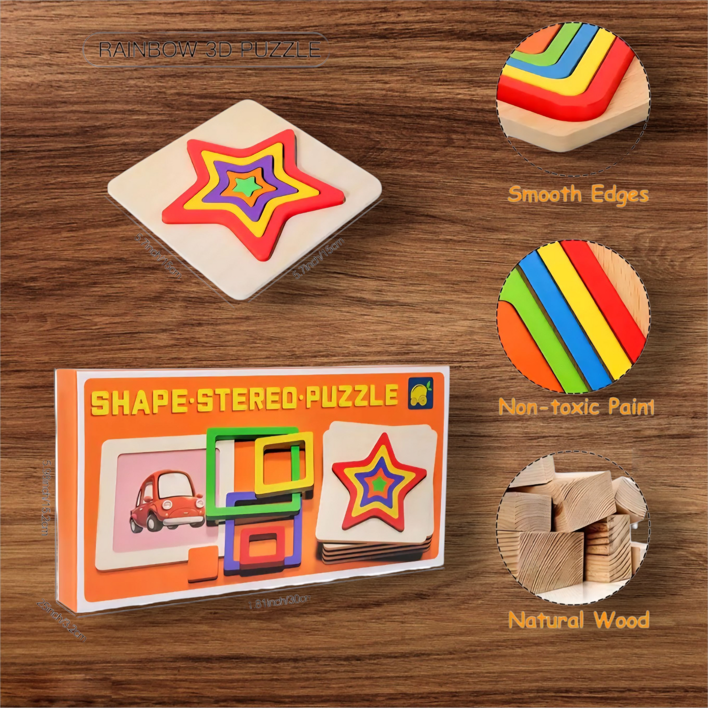 Montessori Wooden Shape Sorting Puzzles