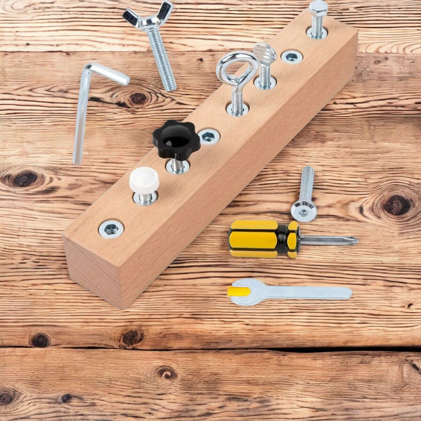 Wooden Screwdriver Board Set β Montessori Busy Board for Kids 3+