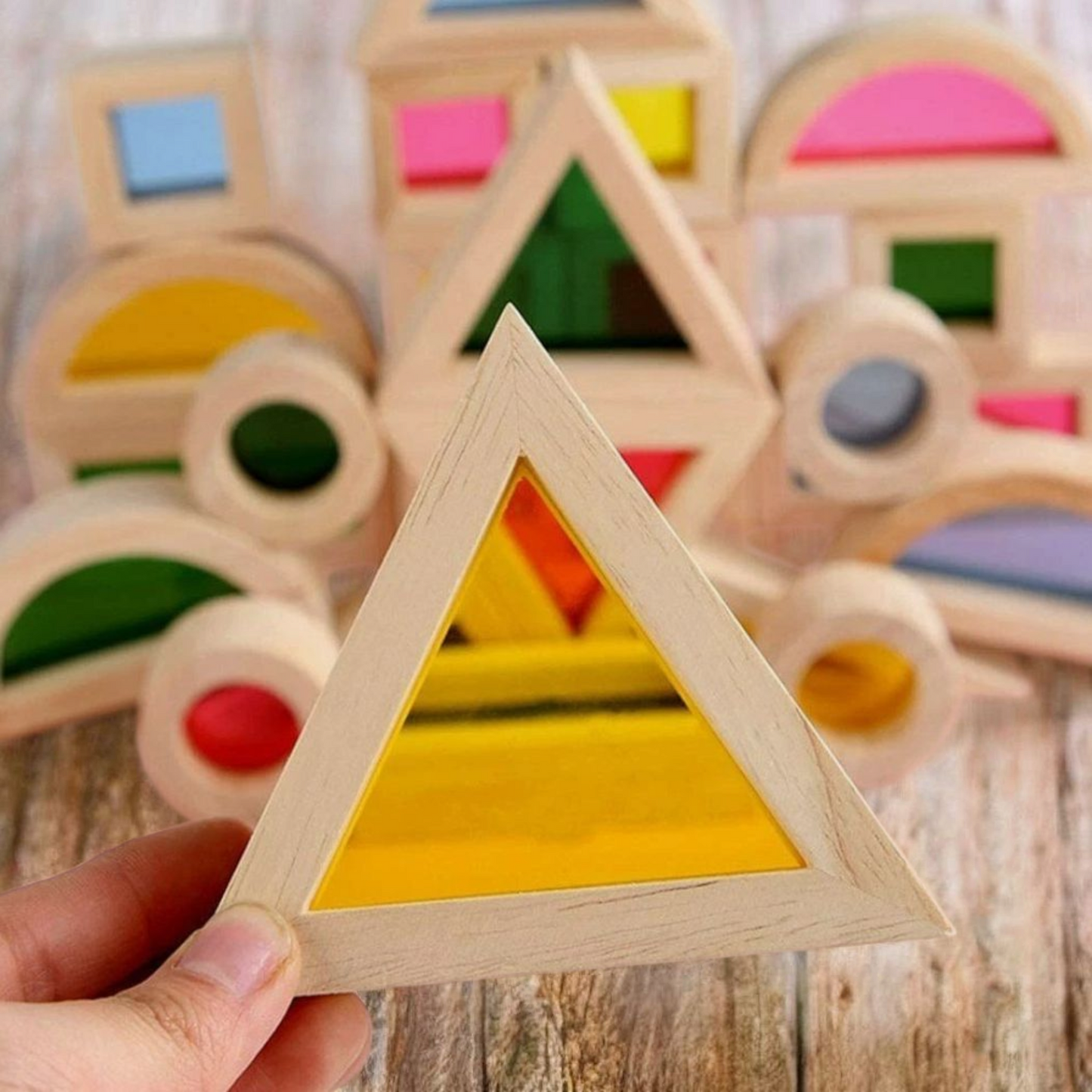 Rainbow Window Wooden Building Blocks – 24 Piece Set