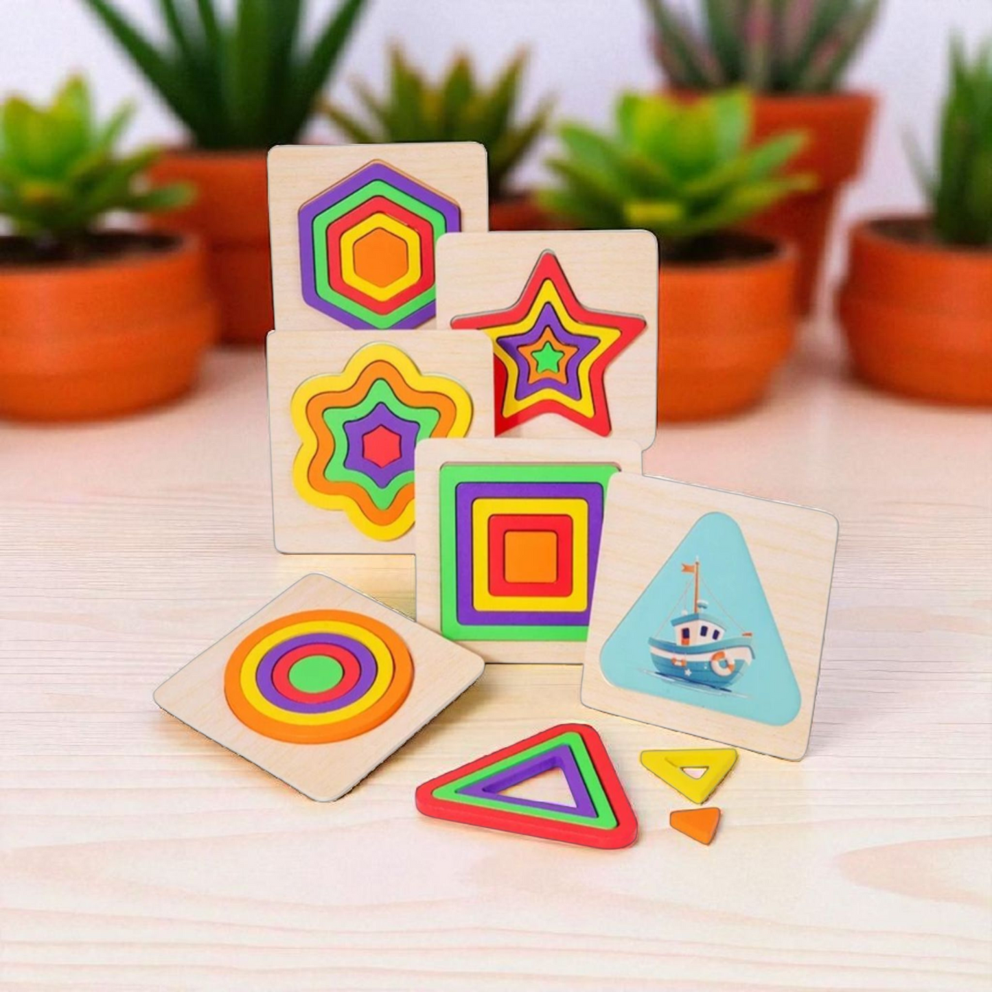 Montessori Wooden Shape Sorting Puzzles