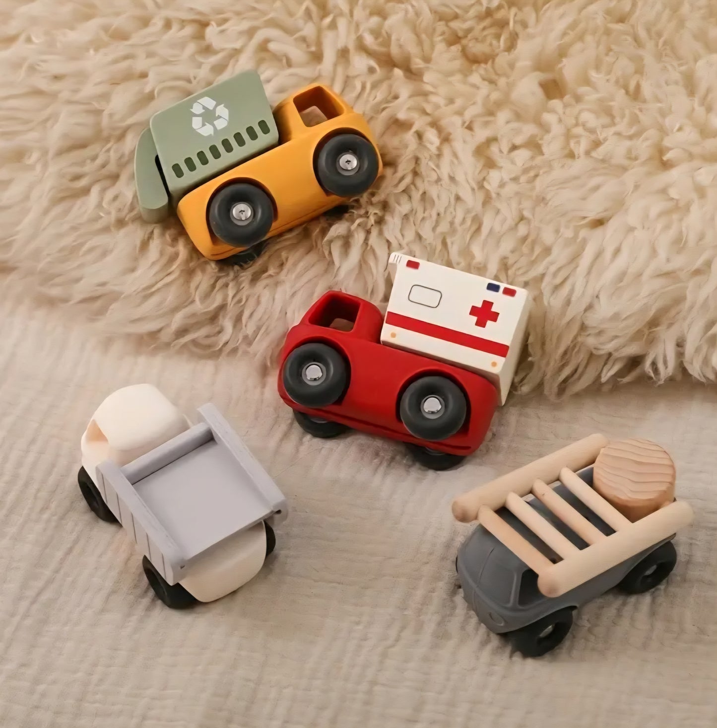 Mix & Match Silicone & Wood Vehicle Set