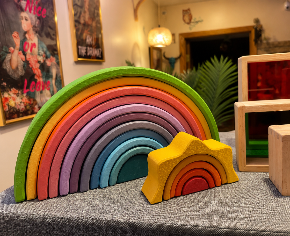 Pastel Giant Wooden Rainbow Stacker
