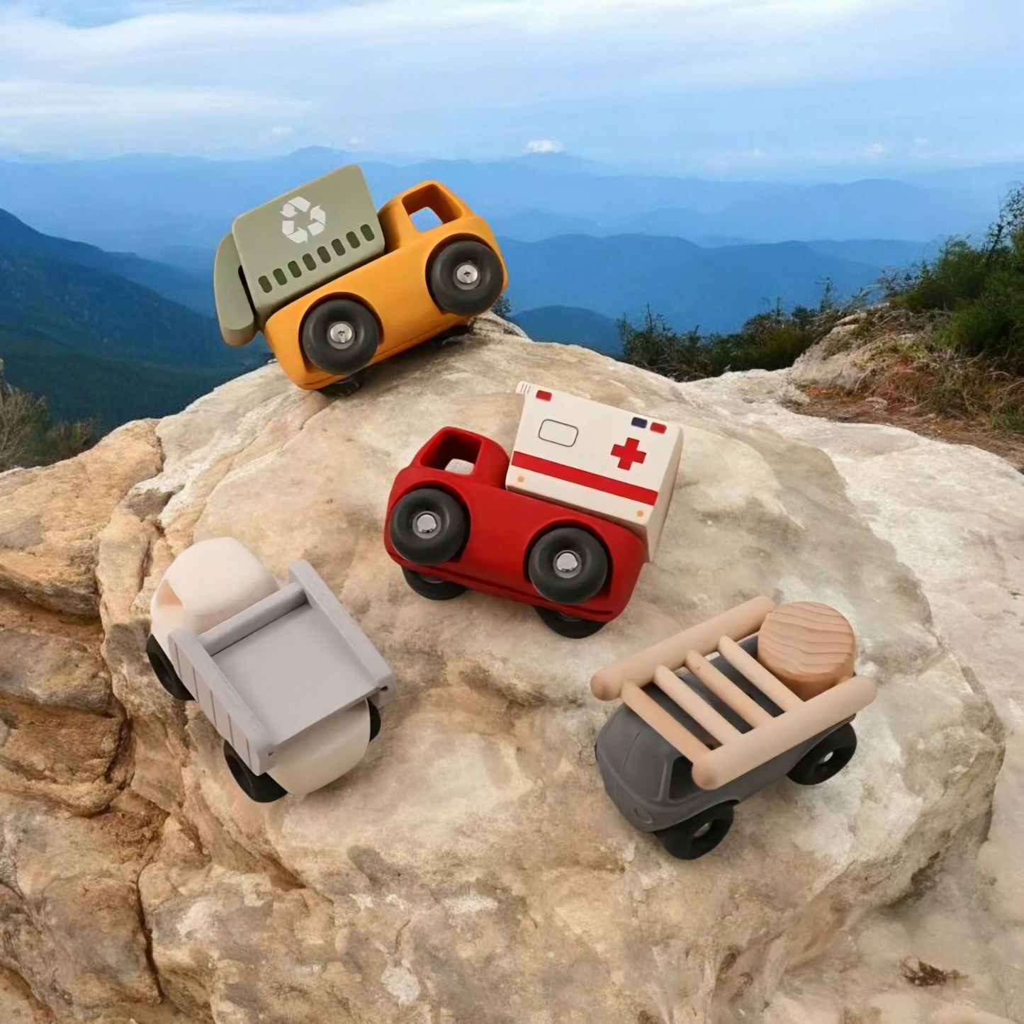 Mix & Match Silicone & Wood Vehicle Set