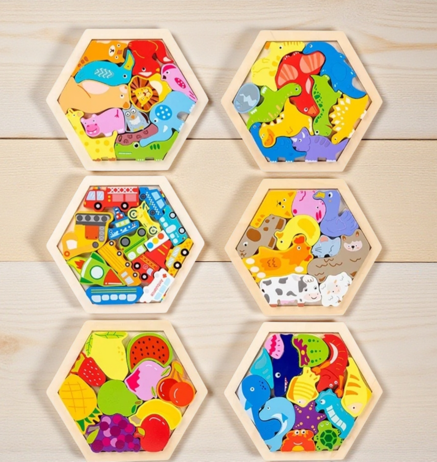 Wooden Hexagon Puzzle Blocks – 3D Logic & Pattern Play