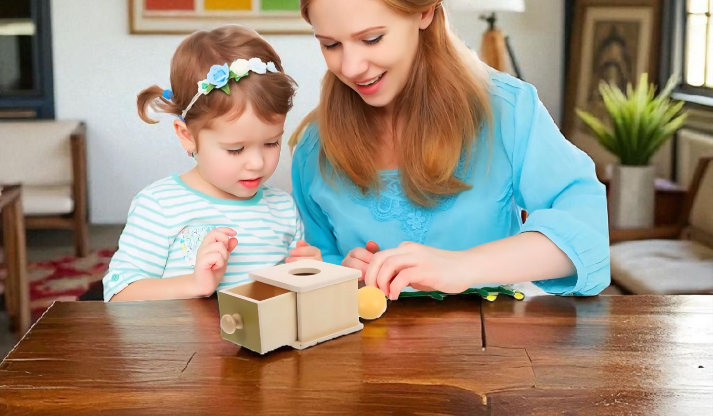 Wooden Object Permanence Box – Montessori Early Learning Toy
