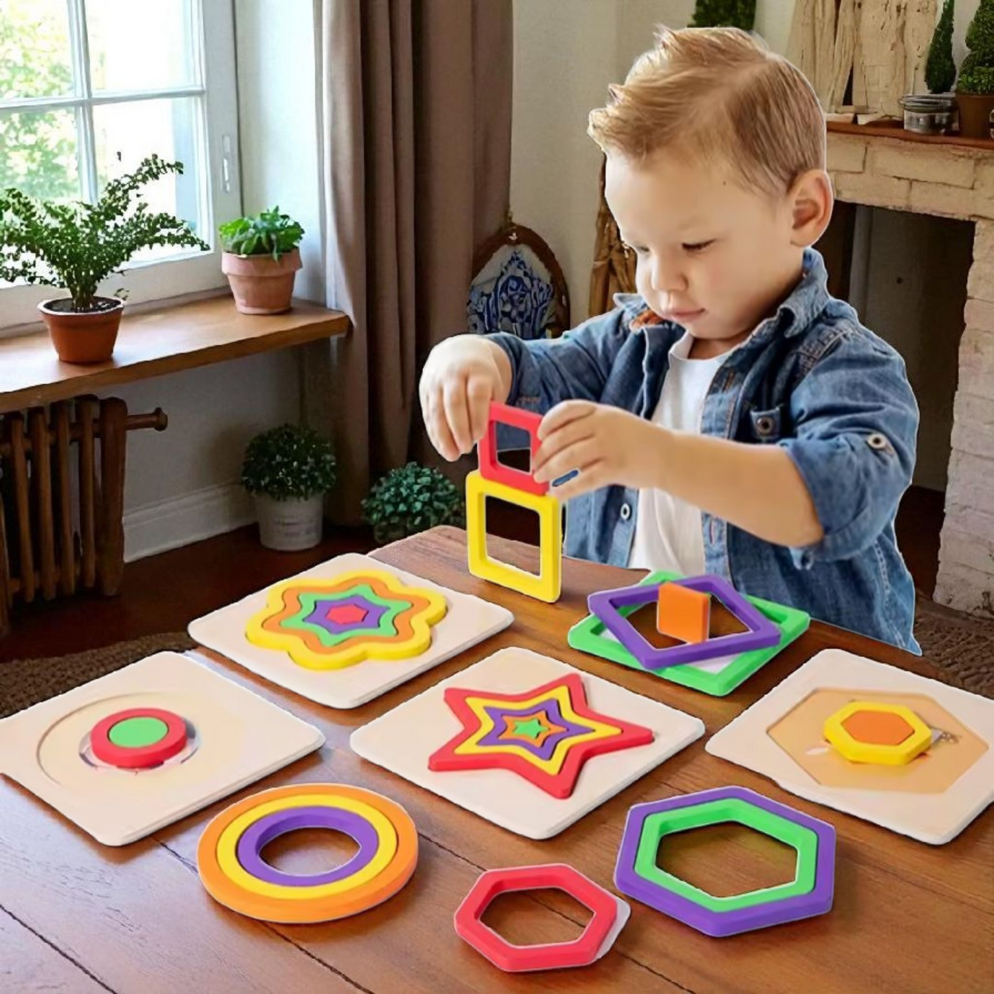Montessori Wooden Shape Sorting Puzzles