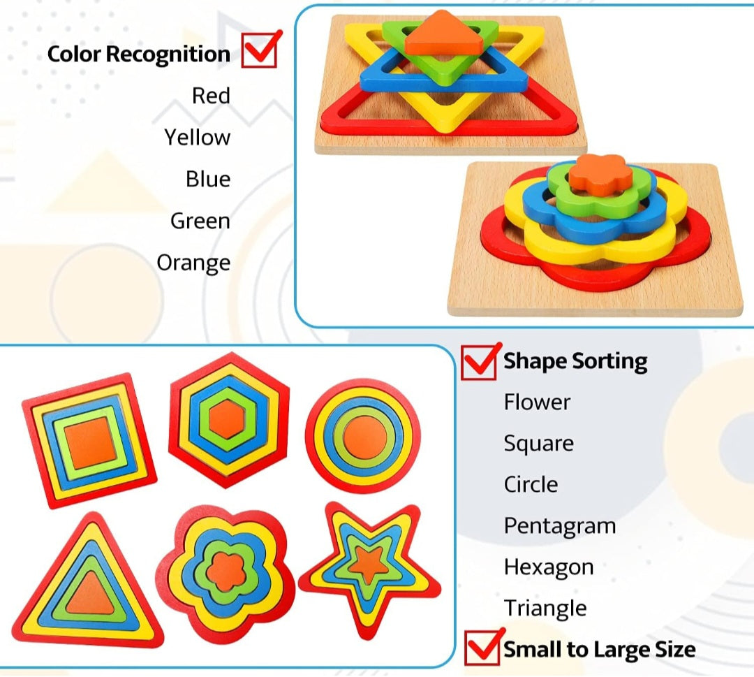 Montessori Wooden Shape Sorting Puzzles
