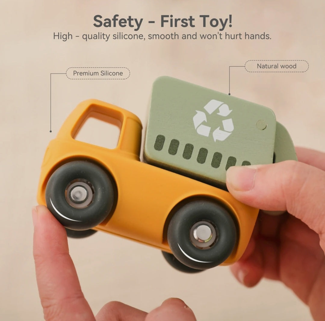 Mix & Match Silicone & Wood Vehicle Set
