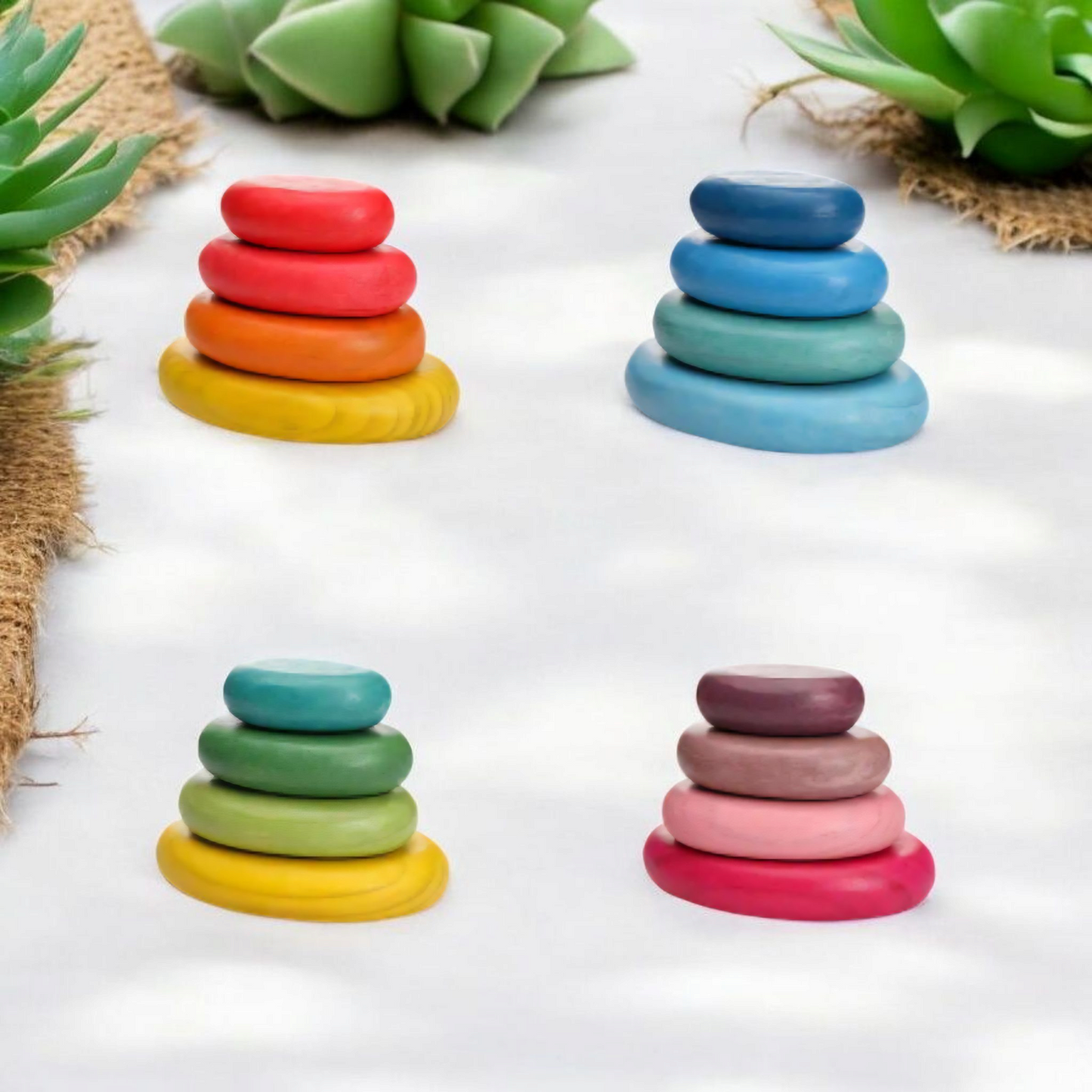16-Piece Extra-Large Wooden Stacking Rocks
