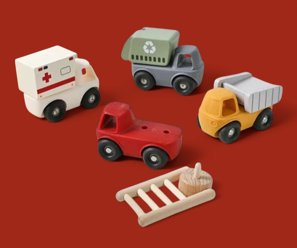 Mix & Match Silicone & Wood Vehicle Set