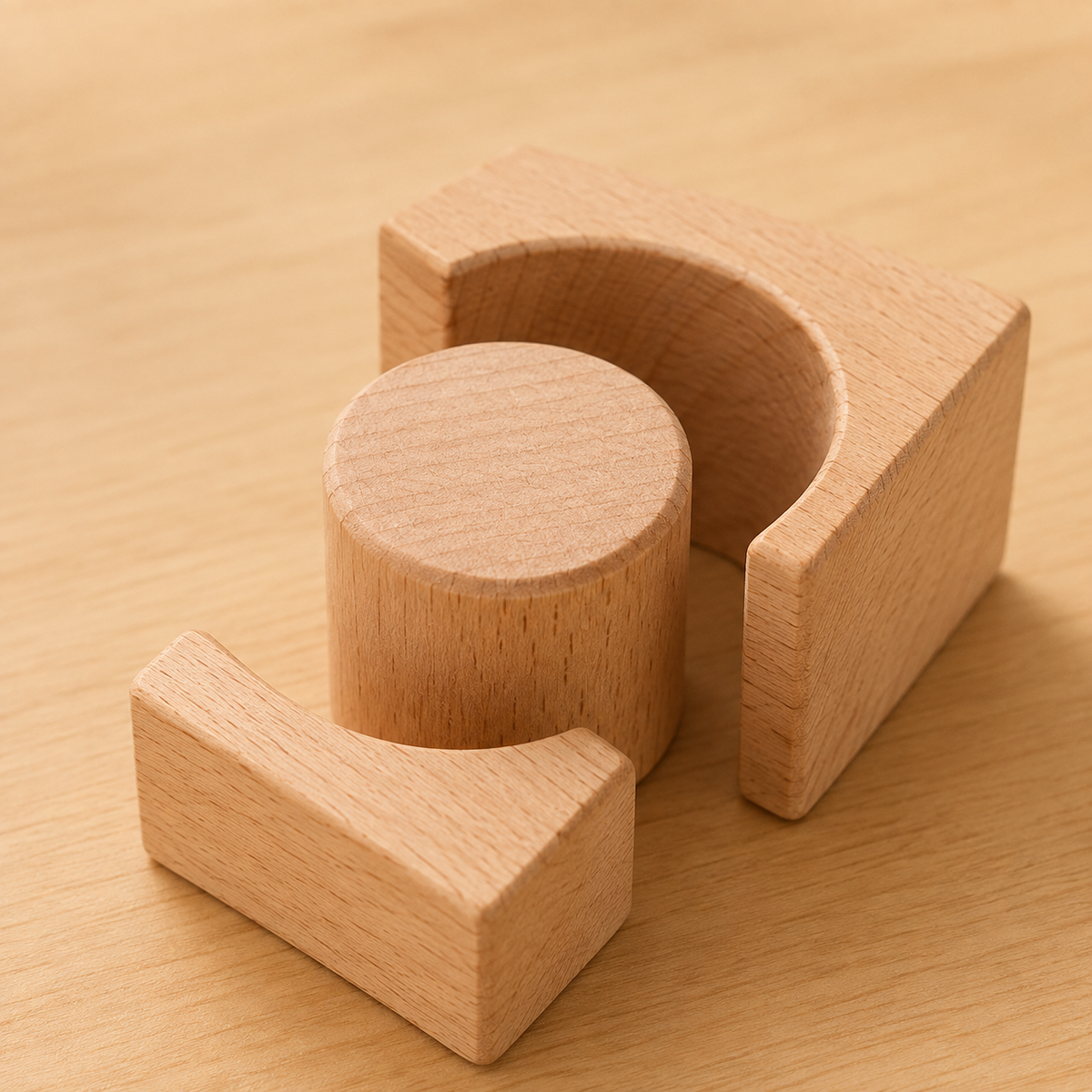 Wooden Tri-Color Blocks Set