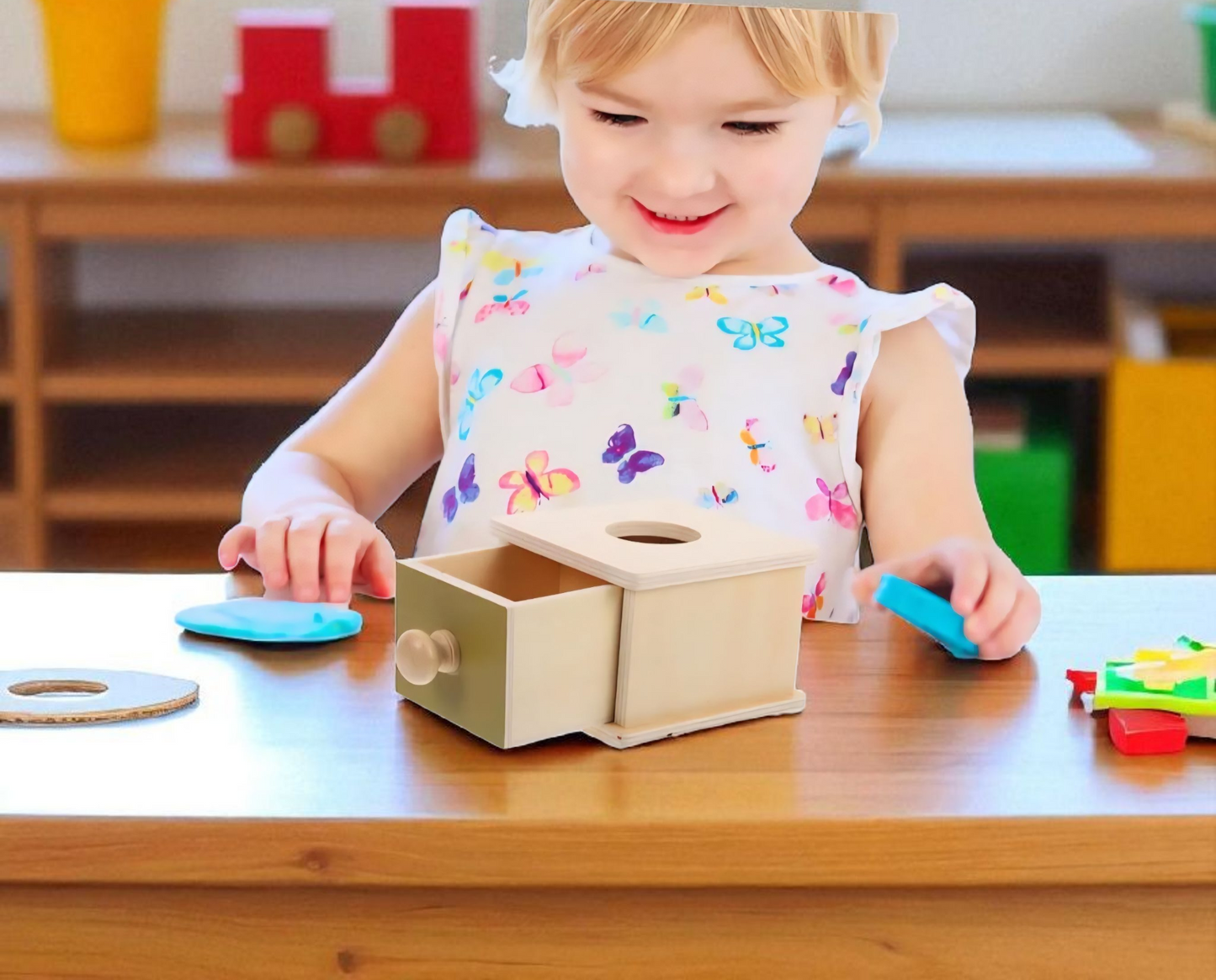 Wooden Object Permanence Box – Montessori Early Learning Toy