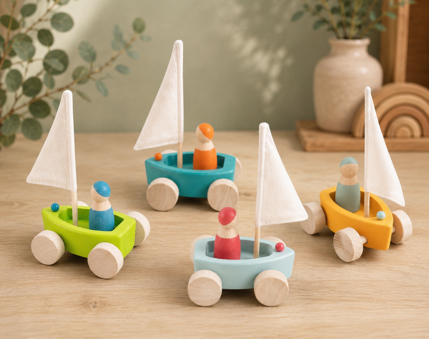 Little Harbor Sailboats – Small World Play Set